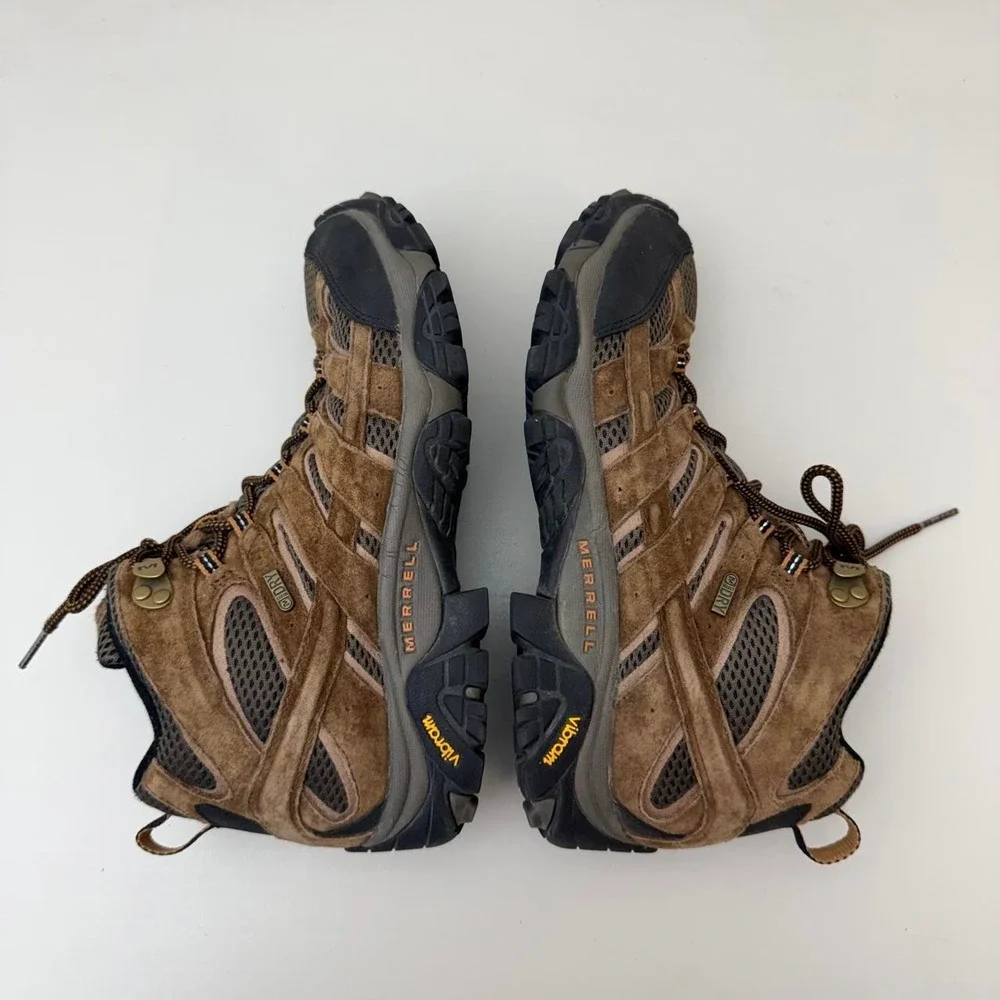 Merrell Moab 2 Mid Waterproof Hiking Boots Mens US 9 Brown Suede Vibram Size 9